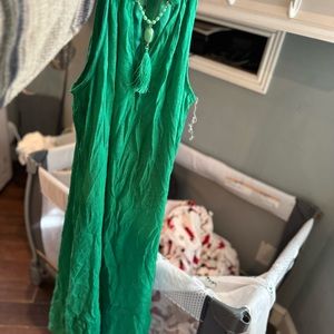 Mlle Gabrielle Gorgeous Green maxi dress with neck details, XL, OFFERS WELCOME